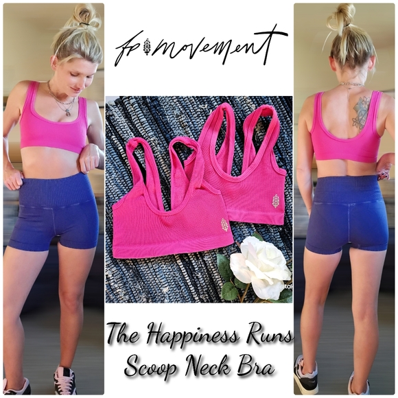 NWOT FP Movement Happiness Runs Scoop Neck Bra in Berry - Picture 11 of 11